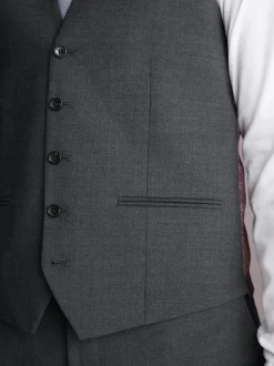 Charcoal Grey Signature Tollegno Suit Waistcoat