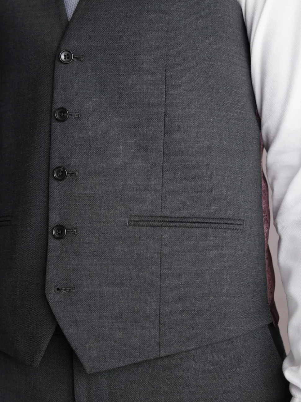 Charcoal Grey Signature Tollegno Suit Waistcoat