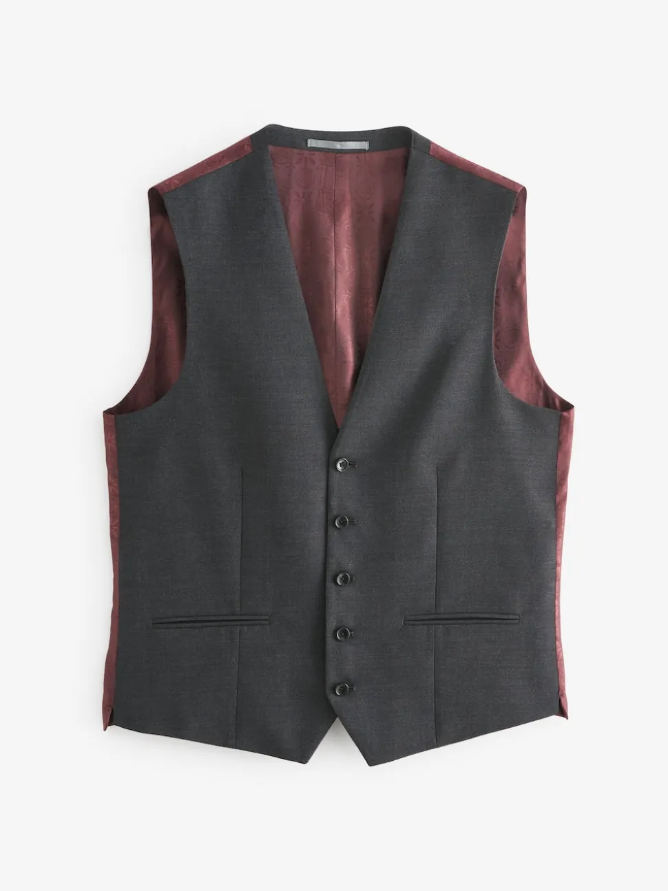Charcoal Grey Signature Tollegno Suit Waistcoat