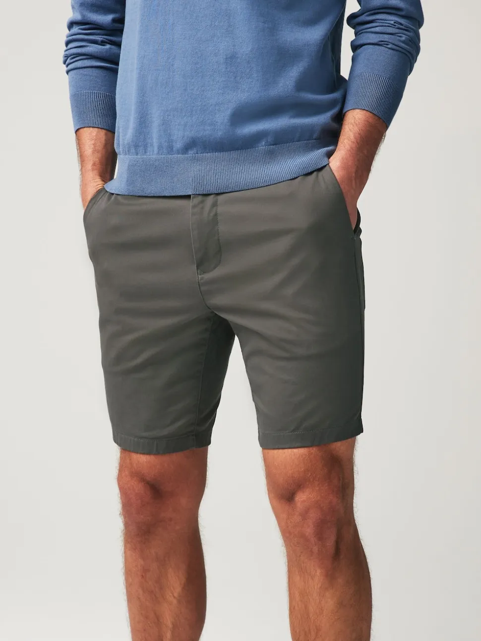 Charcoal Grey Skinny Fit Stretch Chinos Shorts