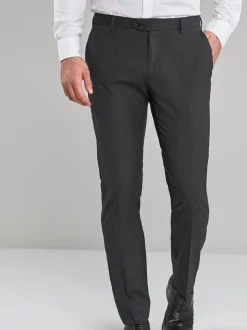 Charcoal Grey Skinny Fit Stretch Smart Trousers