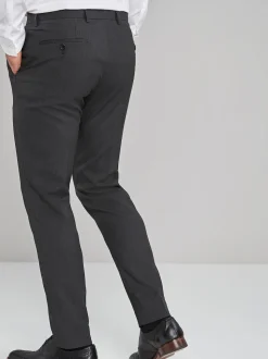 Charcoal Grey Skinny Fit Stretch Smart Trousers