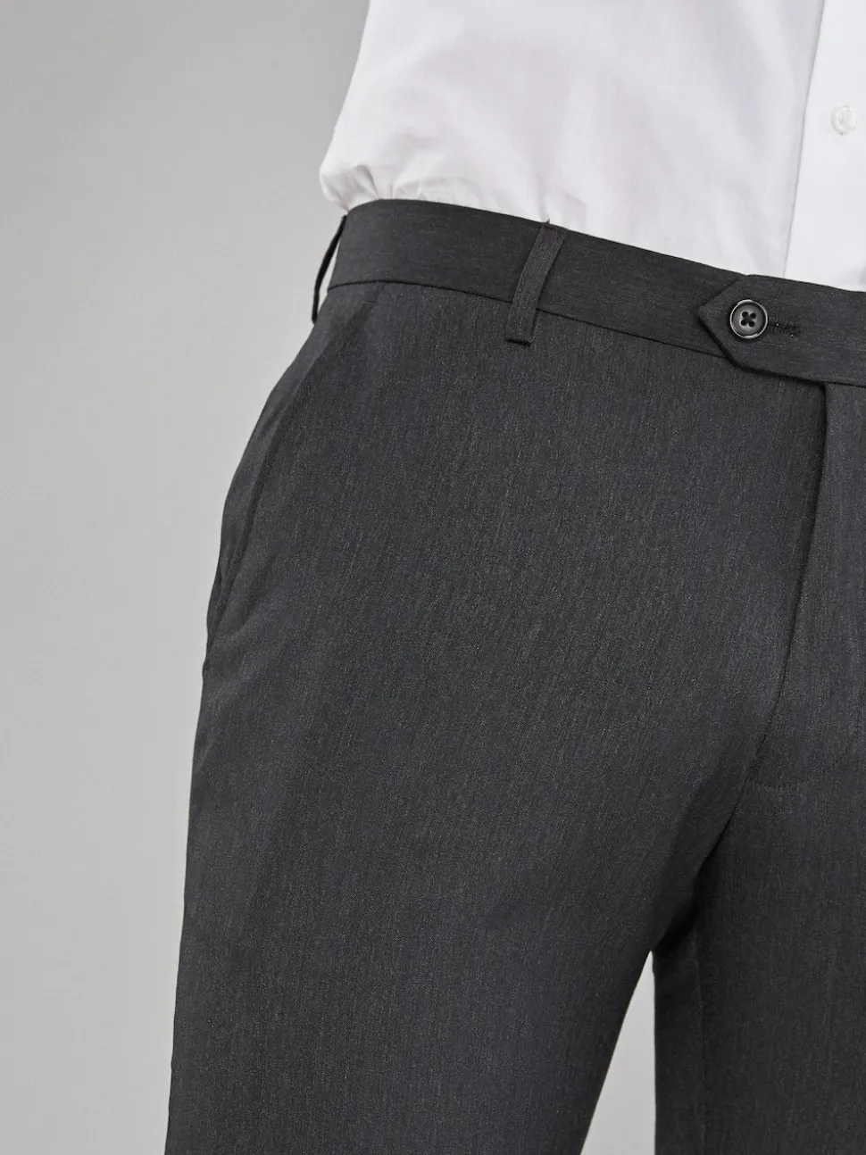 Charcoal Grey Skinny Fit Stretch Smart Trousers