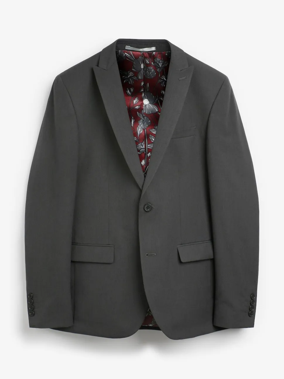 Charcoal Grey Skinny Fit Two Button Suit Jacket