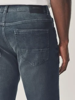 Charcoal Grey Slim Fit Authentic Stretch Denim Jeans