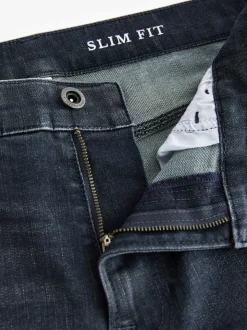 Charcoal Grey Slim Fit Authentic Stretch Denim Jeans