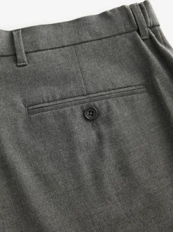 Charcoal Grey Slim Fit Elasticated Waist Motionflex Stretch Smart Trousers
