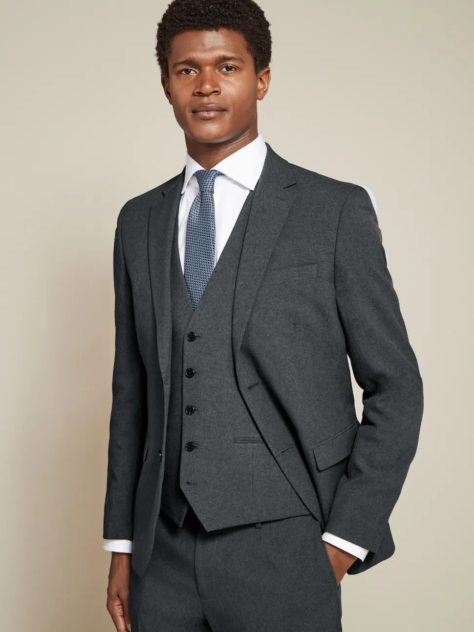 Charcoal Grey Slim Fit Essential Suit Jacket