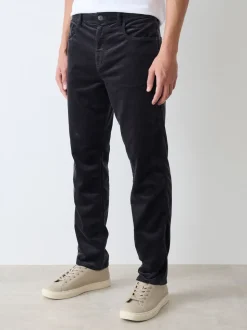 Charcoal Grey Slim Fit Motionflex Corduroy Stretch Trousers