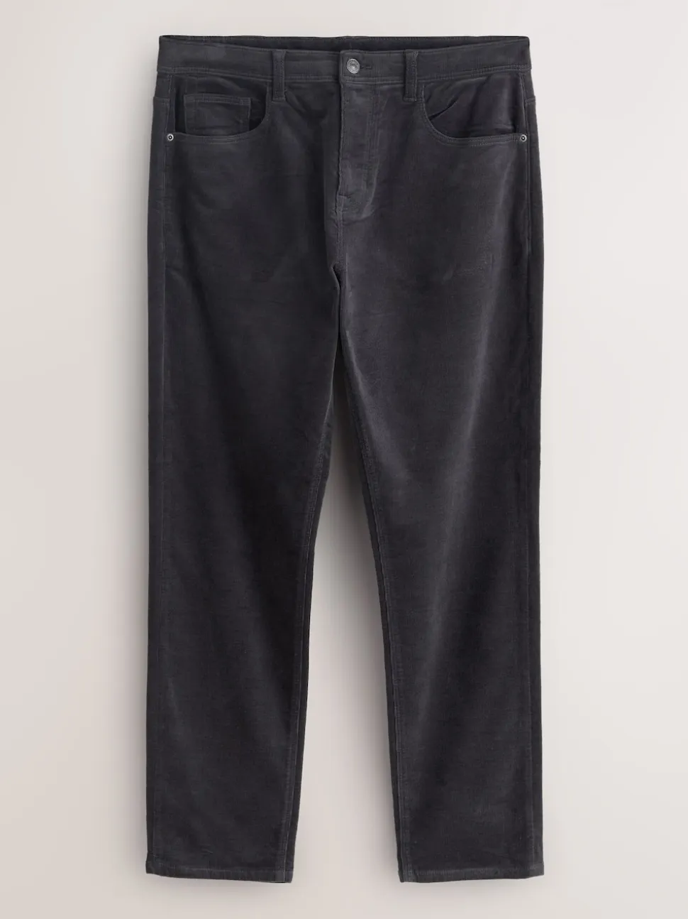 Charcoal Grey Slim Fit Motionflex Corduroy Stretch Trousers