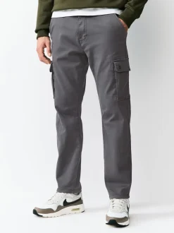 Charcoal Grey Slim Fit Slim Fit Motionflex Strech Cargo Trousers