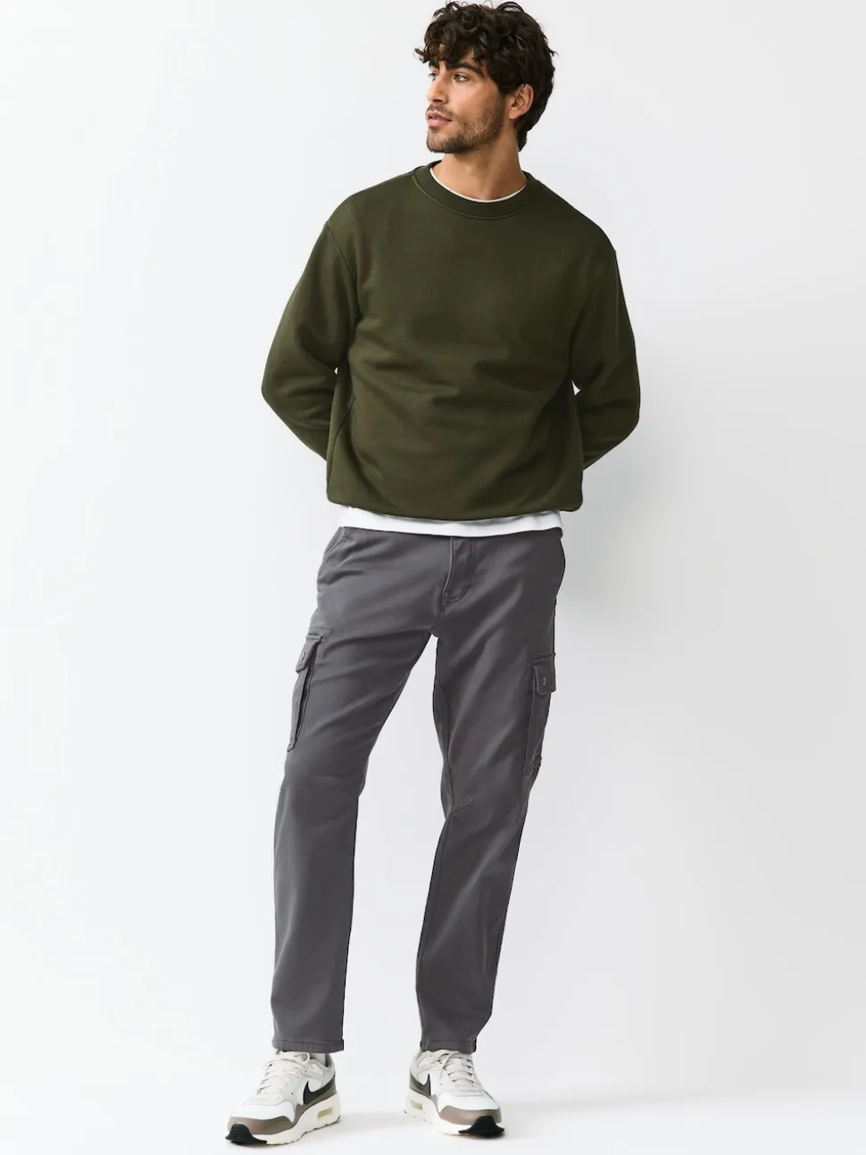 Charcoal Grey Slim Fit Slim Fit Motionflex Strech Cargo Trousers
