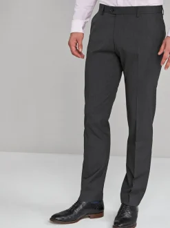 Charcoal Grey Slim Fit Stretch Smart Trousers