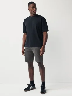 Charcoal Grey Slim Fit Stretch Chinos Shorts