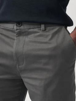 Charcoal Grey Slim Fit Stretch Chinos Shorts