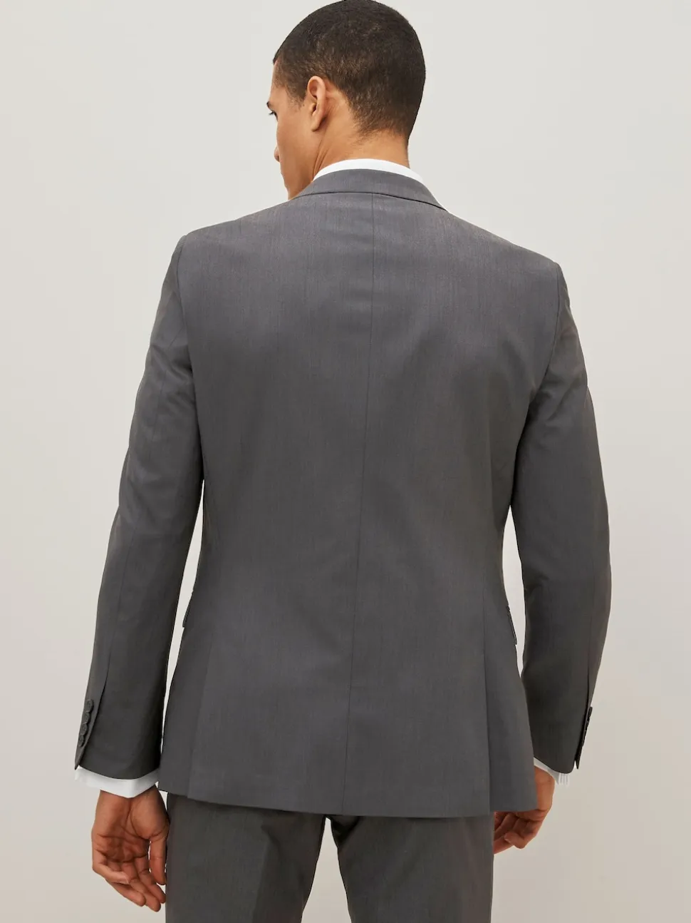 Charcoal Grey Slim Fit Two Button Suit Jacket