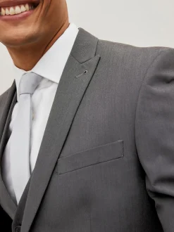 Charcoal Grey Slim Fit Two Button Suit Jacket