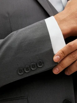 Charcoal Grey Slim Fit Two Button Suit Jacket