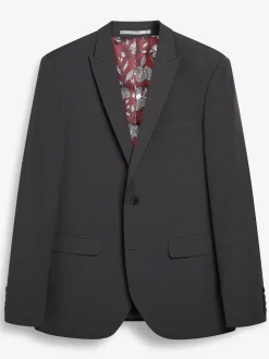 Charcoal Grey Slim Fit Two Button Suit Jacket