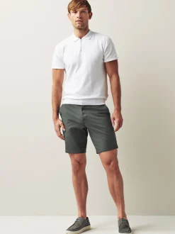 Charcoal Grey Straight Fit Stretch Chinos Shorts