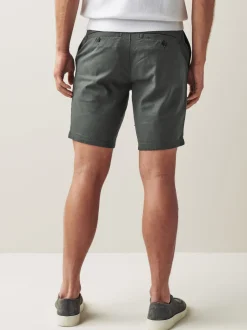 Charcoal Grey Straight Fit Stretch Chinos Shorts