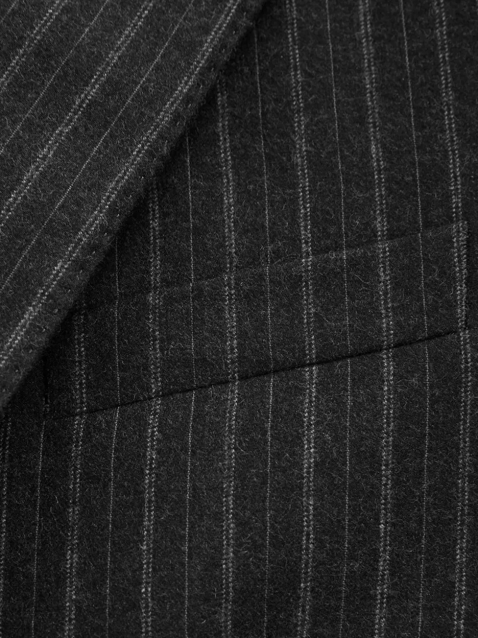 Charcoal Grey Tailored Fit Tailored Fit Signature Empire Mills 100% British Wool Stripe Suit Jacket
