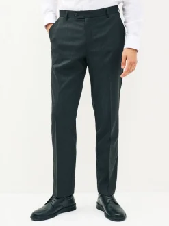 Charcoal Grey Tailored Fit Stretch Smart Trousers