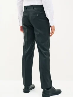 Charcoal Grey Tailored Fit Stretch Smart Trousers