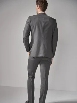 Charcoal Grey Tailored Fit Two Button Suit Jacket