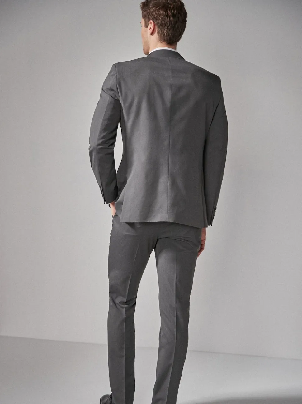 Charcoal Grey Tailored Fit Two Button Suit Jacket