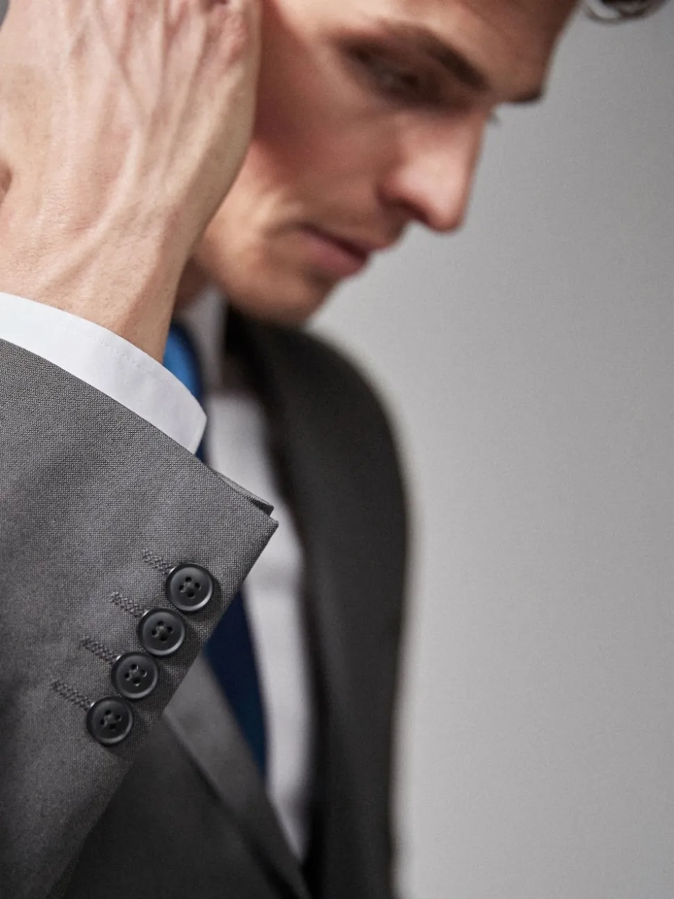 Charcoal Grey Tailored Fit Two Button Suit Jacket