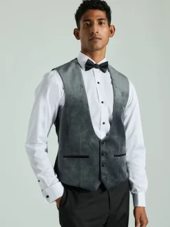 Charcoal Grey Velvet Waistcoat