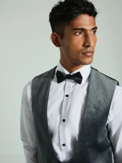 Charcoal Grey Velvet Waistcoat