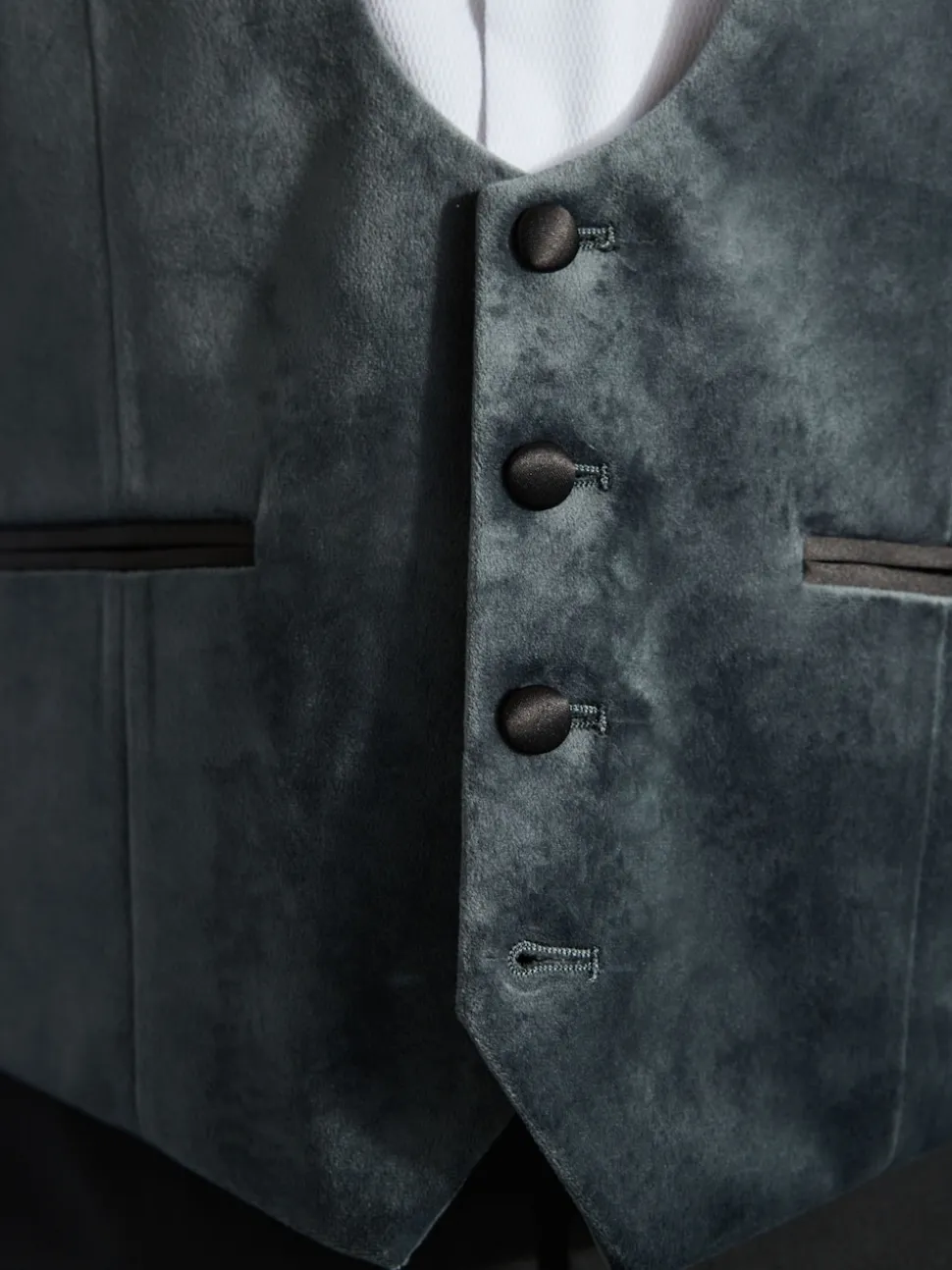Charcoal Grey Velvet Waistcoat
