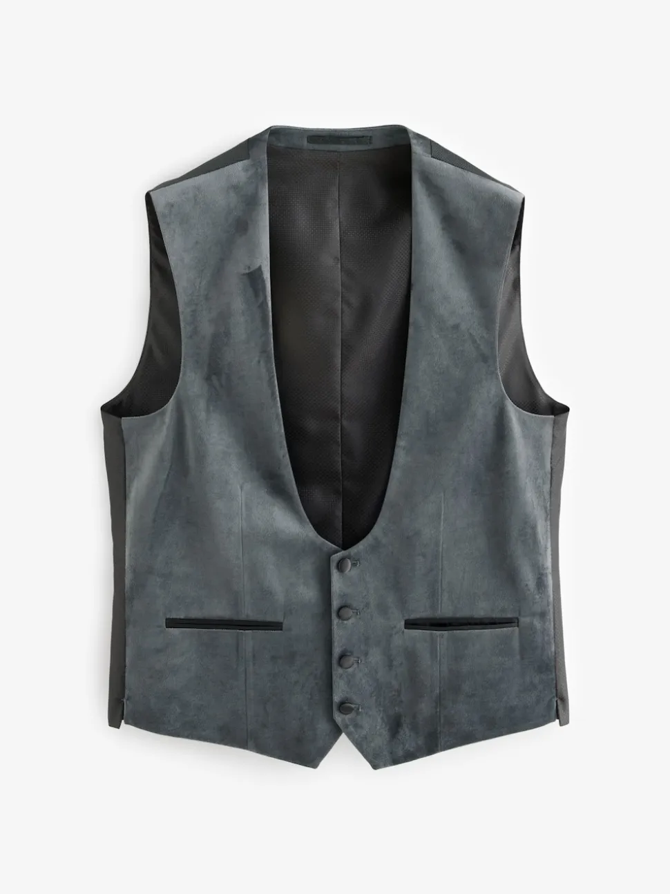 Charcoal Grey Velvet Waistcoat