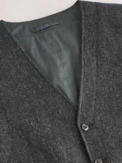Charcoal Grey Wool Blend Suit Waistcoat