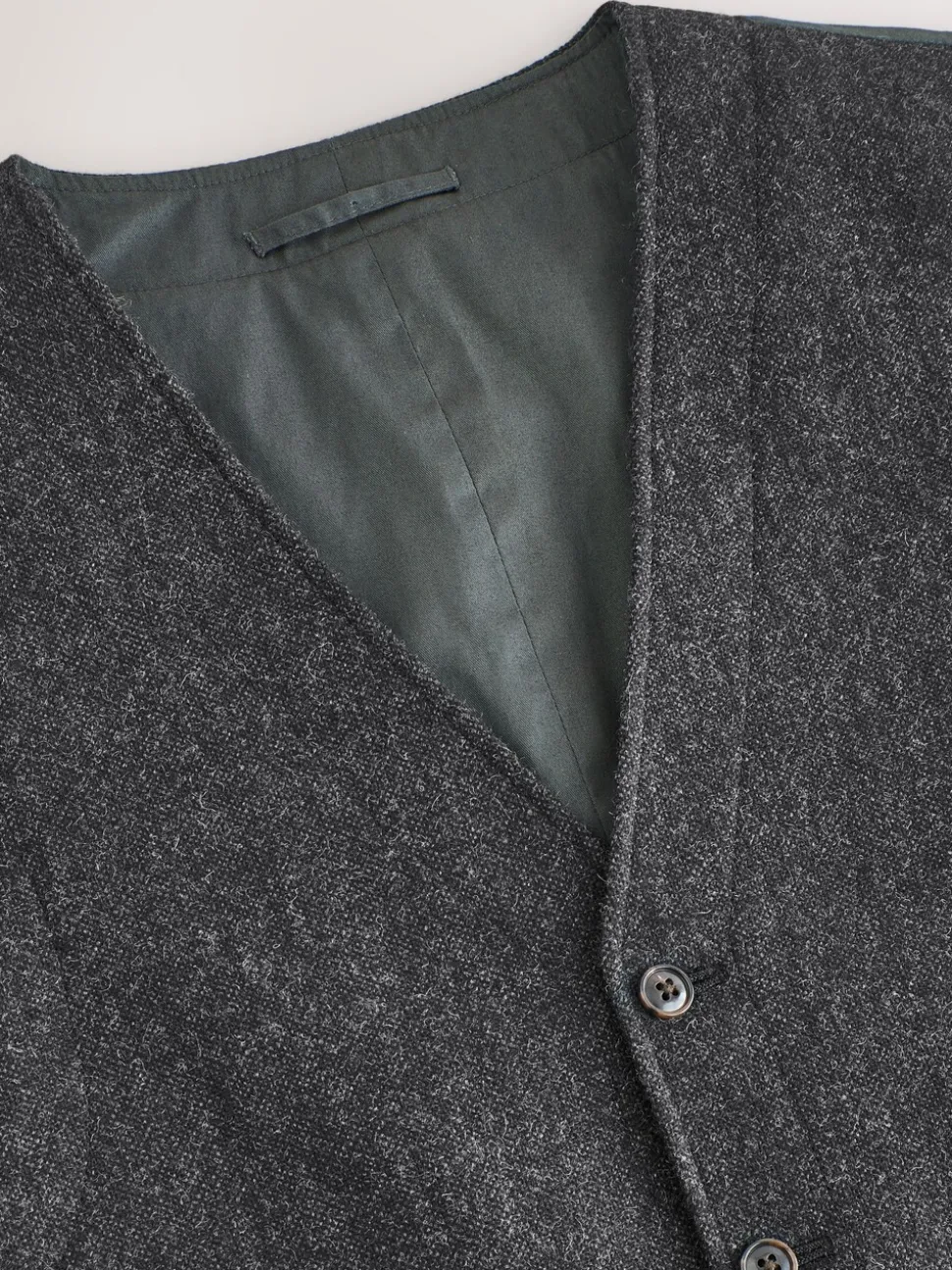 Charcoal Grey Wool Blend Suit Waistcoat