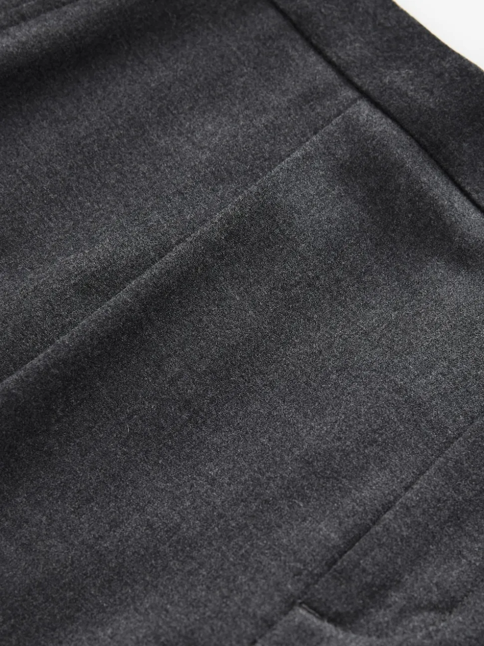 Charcoal Grey Wool Rich Smart Textured Trousers With Side Adjusters