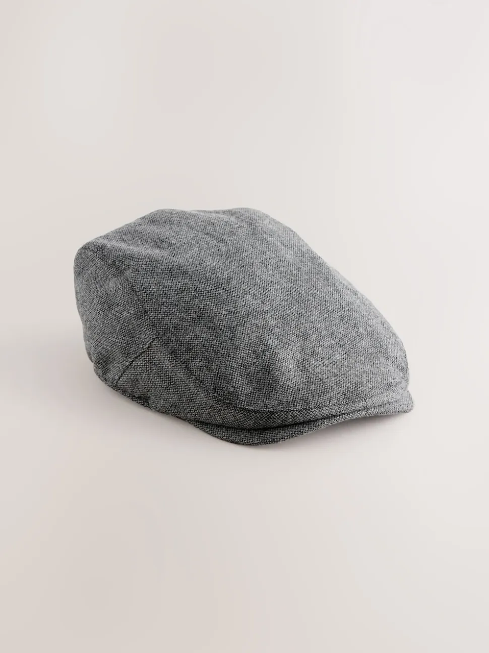 Charcoal Herringbone Flat Cap