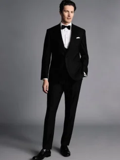 Charles Tyrwhitt Black Adjustable Fit Dinner Suit Double Breasted Waistcoat