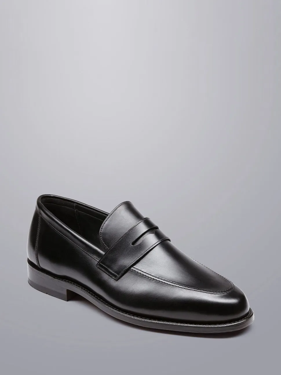 Charles Tyrwhitt Black Leather Saddle Loafers