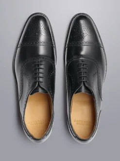 Charles Tyrwhitt Black Leather Oxford Brogues Shoes