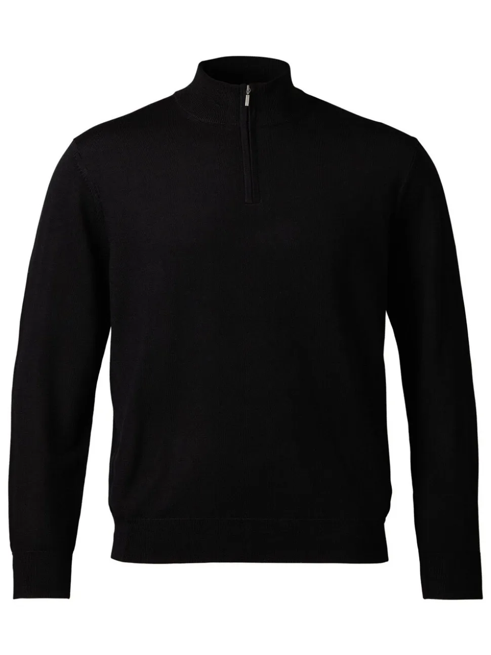 Charles Tyrwhitt Black Pure Merino Quarter Zip Jumper