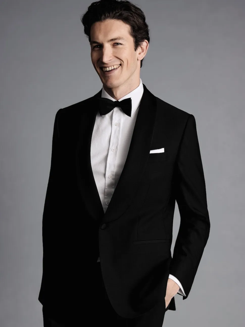 Charles Tyrwhitt Black Slim Fit Shawl Lapel Dinner Suit: Jacket