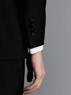 Charles Tyrwhitt Black Slim Fit Shawl Lapel Dinner Suit: Jacket
