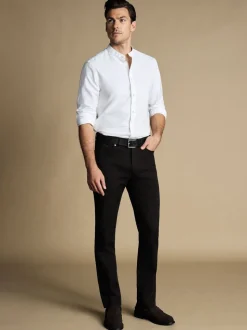 Charles Tyrwhitt Black Twill Slim Fit 5 Pocket Jeans