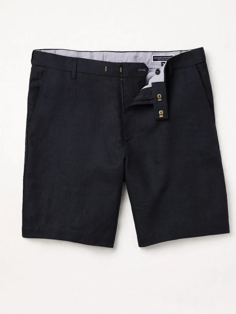 Charles Tyrwhitt Blue 100% Linen Shorts