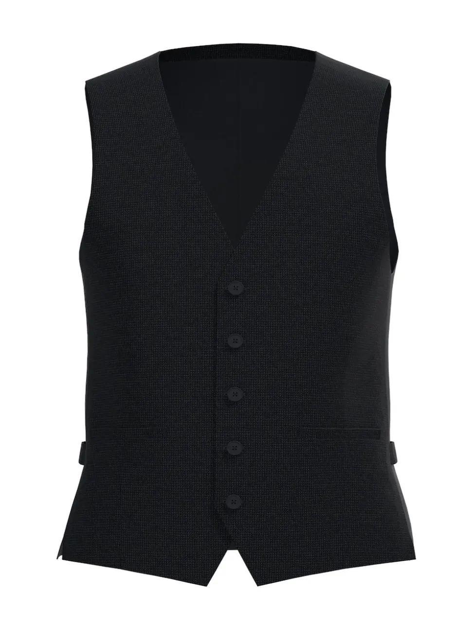 Charles Tyrwhitt Blue Adjustable Fit End on End Travel Suit: Waistcoat