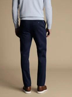 Charles Tyrwhitt Blue Chrome Slim Fit Ultimate Non-Iron Chino Trousers