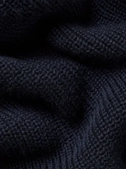 Charles Tyrwhitt Blue Combed 100% Cotton Rib Crew Neck Jumper